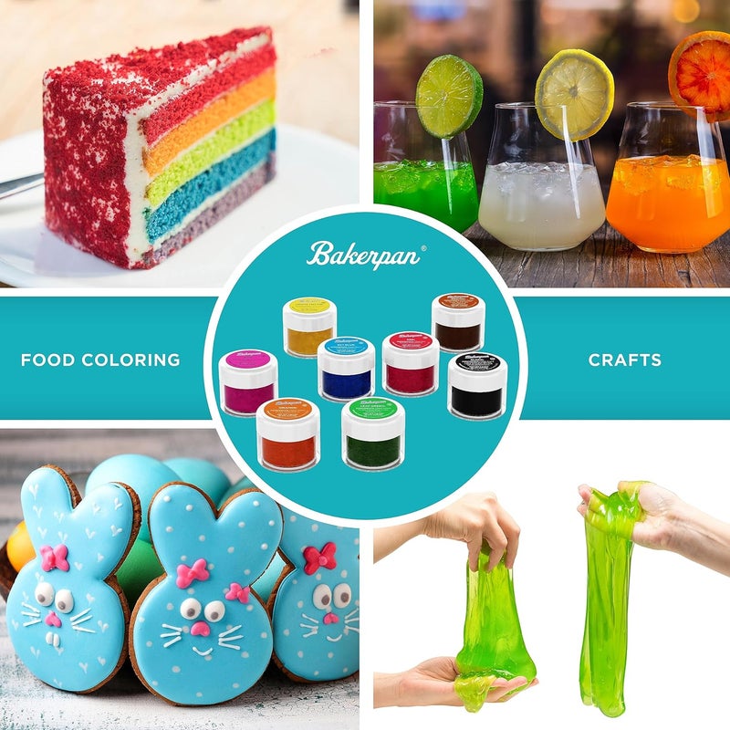 Bakerpan Food Coloring Powder Set - 8 Vibrant Colors in 4 Gram Jars - Image 4
